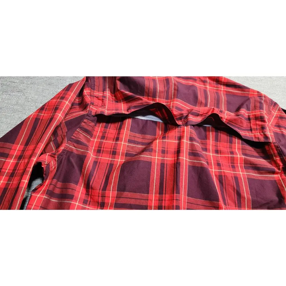 The North Face Plaid Button‎ Front Long Sleeve Shirt Mens Small